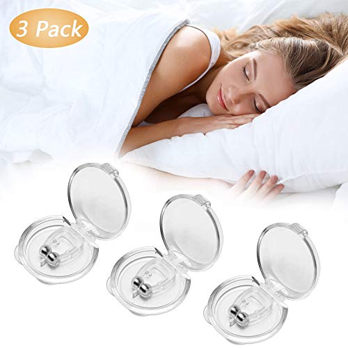 Clip Nasal Magnético Anti-Ronquidos, Dilatador Nasal Nariz Clip Stopper Anti ronquido Puede Aliviar los Ronquidos Antironquidos Facilitar la Respiración y Dormir Cómodo, 3 Piezas (White)