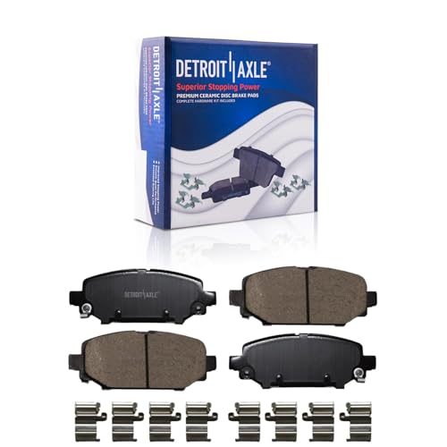 Image of Detroit Axle - Brake Kit for Jeep 2018-2023 Wrangler | Disc Brake Rotors Ceramic Brake Pads with Hardware 2019 2020 2021 2022 Replacement 12.99 inch Front and 12.91 inch Rear Rotor