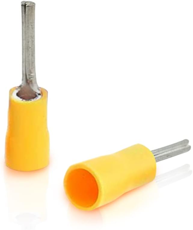 GLOBOMOTIVE Electric Pin End Terminal with Nylon Insulated for Electrical Projects - Cable Insulated Electrical Pin Lug Connector Terminal (6 mm, 50)