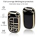 SUNCARACCL for Jeep Key Fob Cover with Leather Keychain, Soft TPU Full Cover Protection Key Case for Grand Cherokee Renegade Dodge Durango Challenger Journey Smart Key