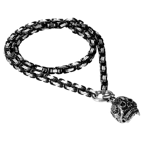 Collier croix Marie pour homme Flongo en acier noir de 61 cm