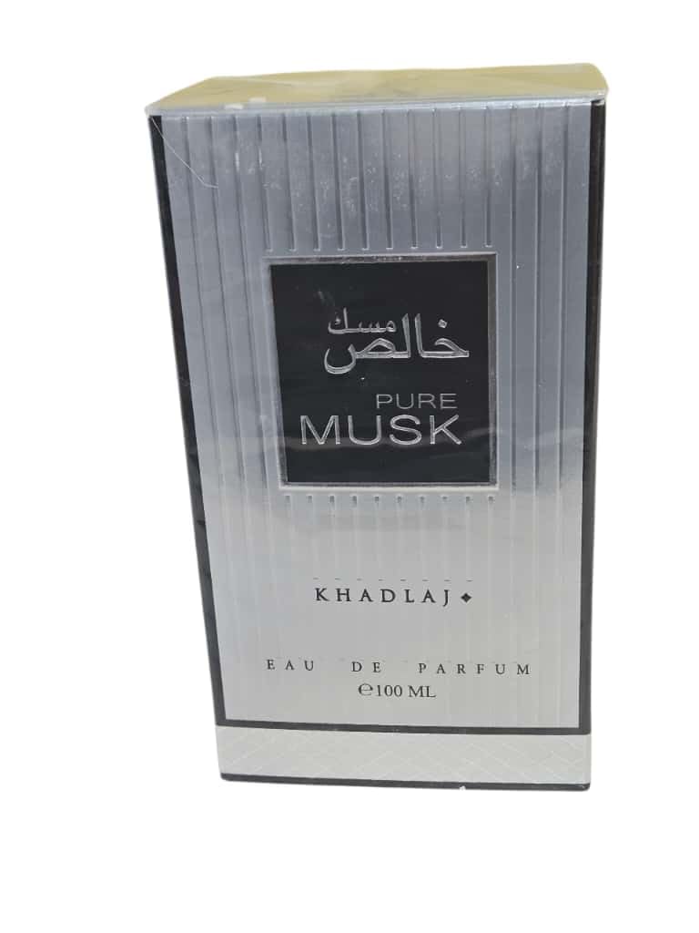 KHADLAJ Pure Musk Eau de Parfum, Premium Fragrance with Elegant Chrome Cap, 100ml