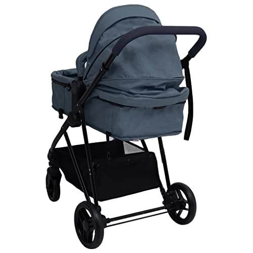 3-in-1 kinderwagen, stalen frame-kinderwagen met voetafdekking voor buitenactiviteiten - Afbeelding 4