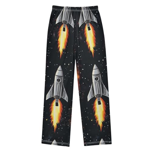 Galaxy Nebula Rocket Boys Long Pants Soft Trousers Elastic Waist Kids Lounge Bottoms with Pockets S-XL2