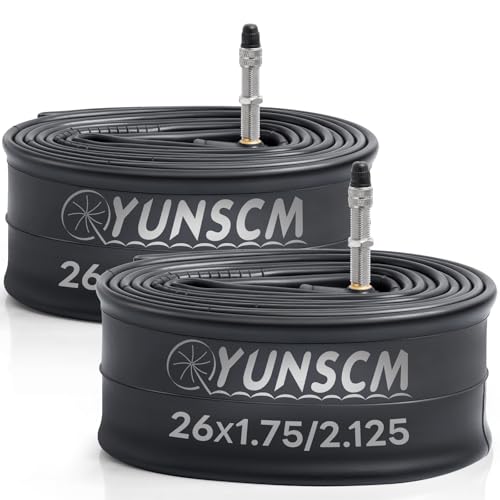 YunSCM 2本,26 1.95 チューブ,英式バルブ40mm,26x1.75/2.125 自転車チューブ,適用 26x1.75/1.95/2.0/2.10/2.125 マウンテンバイク、クロスバイク