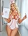 Avidlove Sexy Nurse Lingerie for Women Roleplay Lingerie Bodysuit Nurse Cosplay Outfits White XX-Large