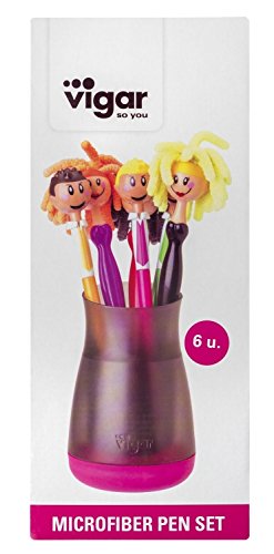 VIGAR Dolls - Set de 6 bol�grafosn con Tinta Color Negra / Azul y Jarron