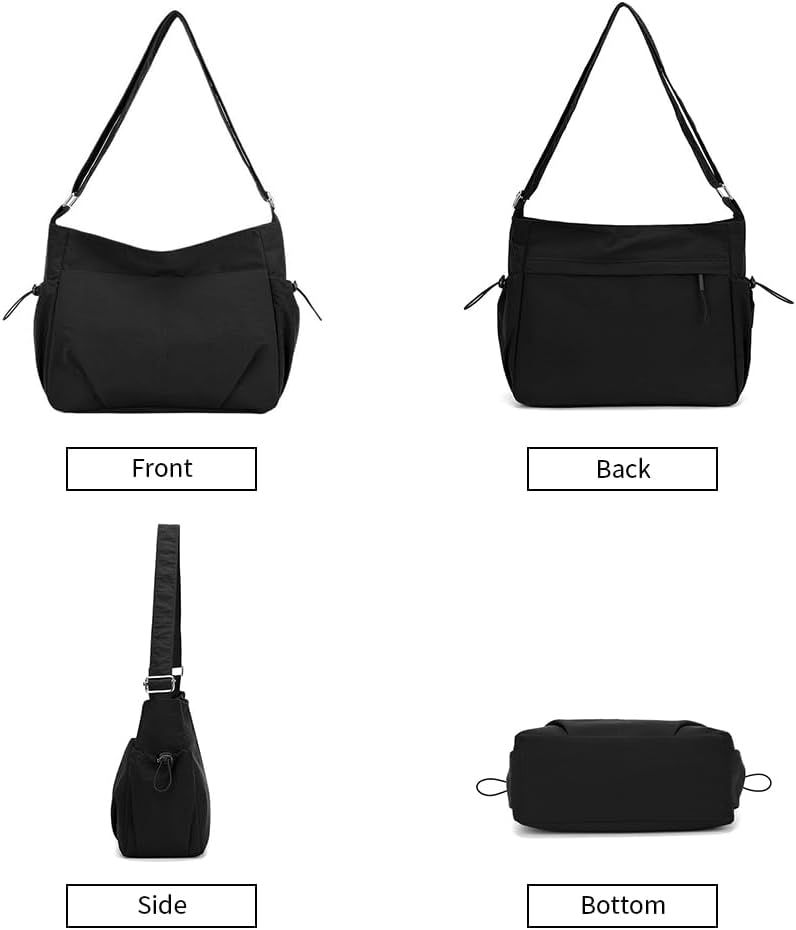 Nylon Tote Bag Hobo Crossbody Shoulder Bag for Women Handbags Large Travel Purses Messenger Bag Casual Work Bag - Image 9