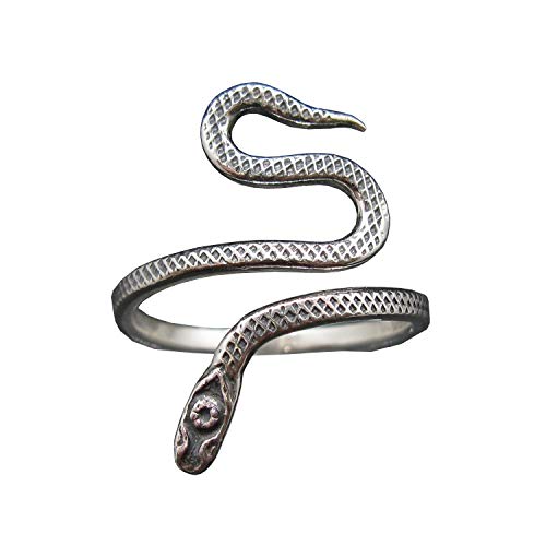 Bague en argent sterling serpent 925 Empress au design sculpté haut de gamme