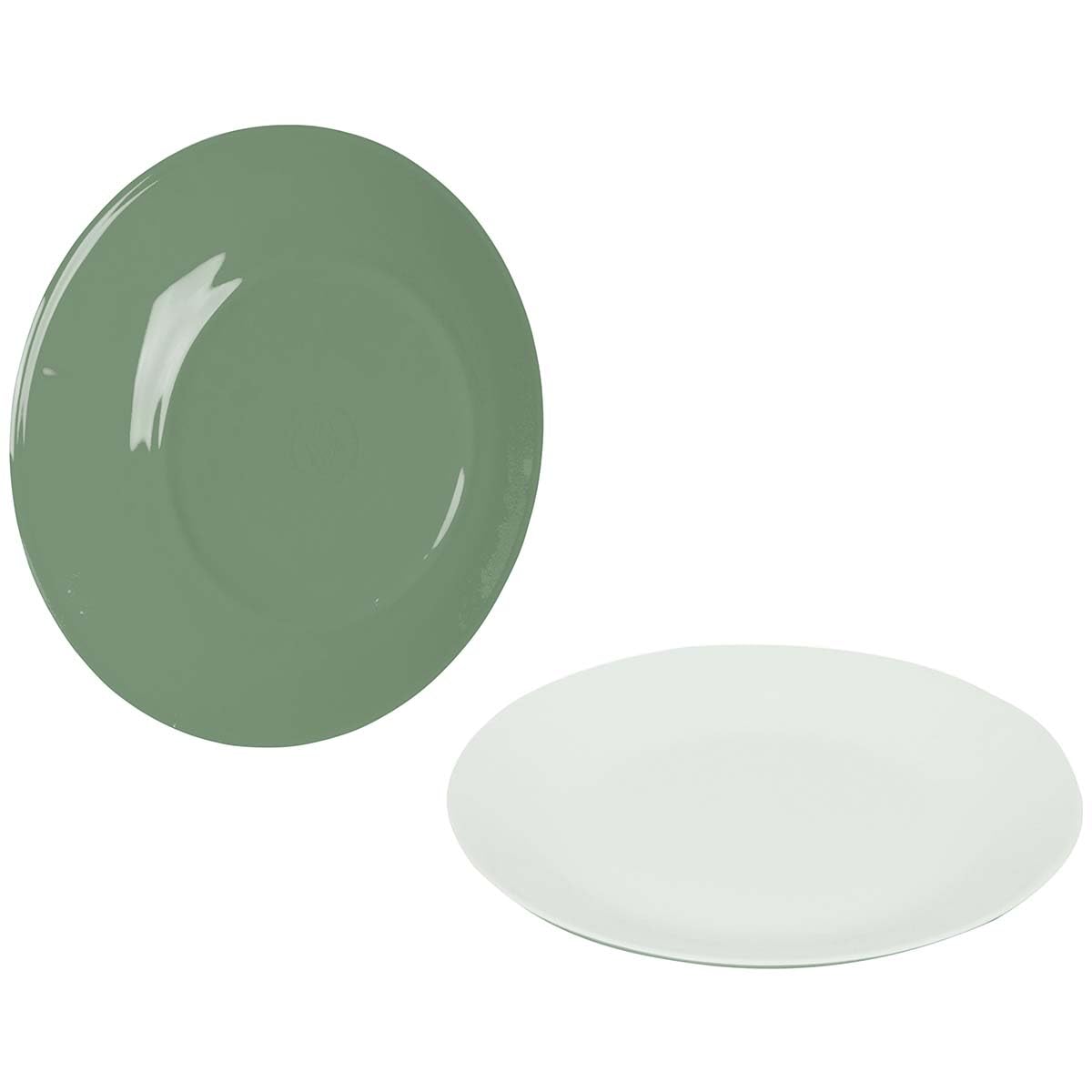 Plato desayuno mélamine BC service de table gris bicolore au design épuré