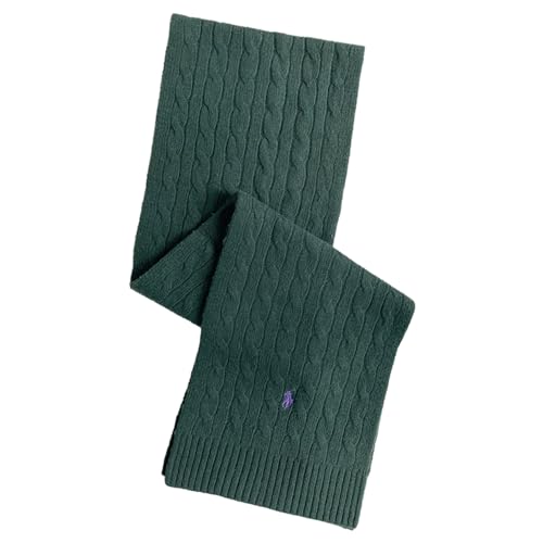 [ポロラルフローレン] PC0731 MUFFLER MossAgate 356 イエロー マフラー ポニー ロゴ ニット ケーブル編み ストール メンズ レディース ユニセックス [並行輸入品]