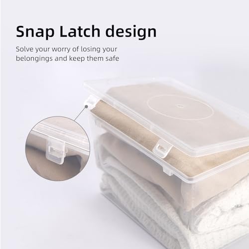 Image of Clear Storage Box with Lid 4 Pack,2.5 Quart Plastic Bins Craft Organizers and Storage, Small Container Stackable Case Box for Cosmetic, Plastic Storage Containers for Home Organization