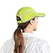 Connectyle Foldable Mesh Sun Cap Outdoor Sports Hat Breathable Sun Runner Cap with Reflective Trim Yellow Green