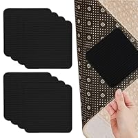 RANJIMA Teppich Antirutschunterlage, 8 Stück Antirutschmatte für Teppich Vacuum Tech, Waschbare & Wiederverwendbare Antirutsch Pads,Teppichstopper Antirutschmatte für Teppich Stopper (Schwarz)