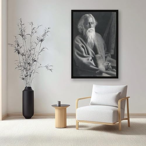 Toile Rabindranath Tagore cadre suspendu décoration murale salon - 7