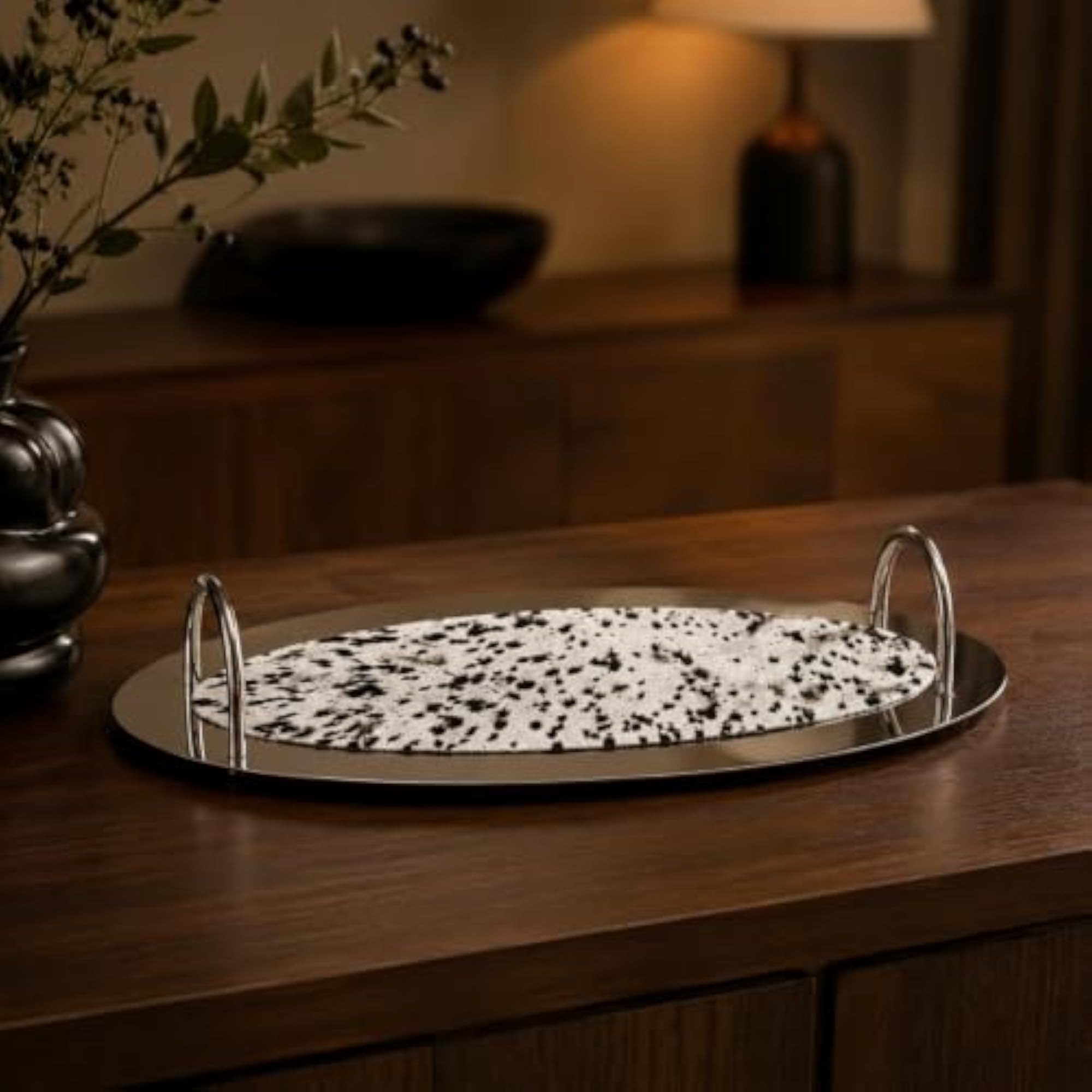Oval Decorative Tray with Hair Insert, Multifunctional Gift