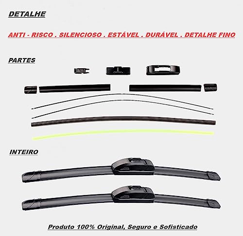 Kit 3 Palheta Limpador Parabrisa Par Dianteiro + Traseira Carro Modelo Original Reforçado (Jeep Rene