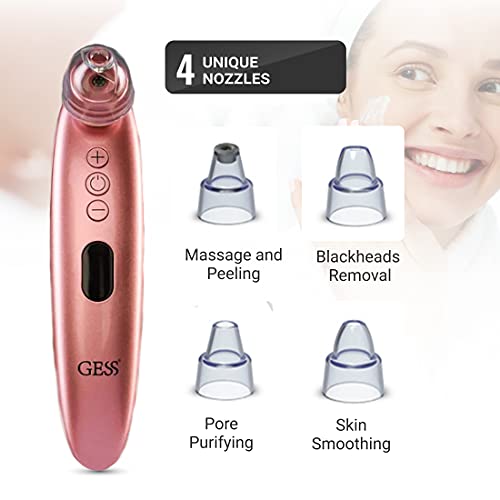 Gess Sleek Comedone Rimozione, Viso Pore Acne Detergente Comedone Strumento Estratto Di Aspirazione, 4 Sostituibile Sonde Usb Di Ricarica - 8