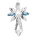 Woodstock Chimes Woodstock Rainbow Makers Collection, Crystal Guardian Angel, Large (2'') Aquamarine, Large Guardian Angels Crystal Suncatchers for Outdoor, Patio, Home or Garden Décor (CALAQ)