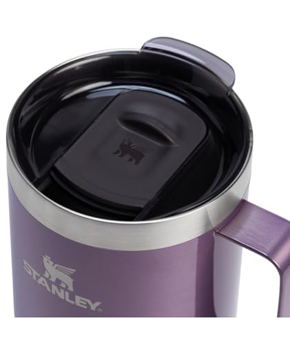 Image of STANLEY Everyday Camp Mug 24oz | Drink Through Lid | Cup for Coffee, Tea and Drinks | Insulated Stainless Steel Coffee Mug | BPA-Free | Wisteria Shine