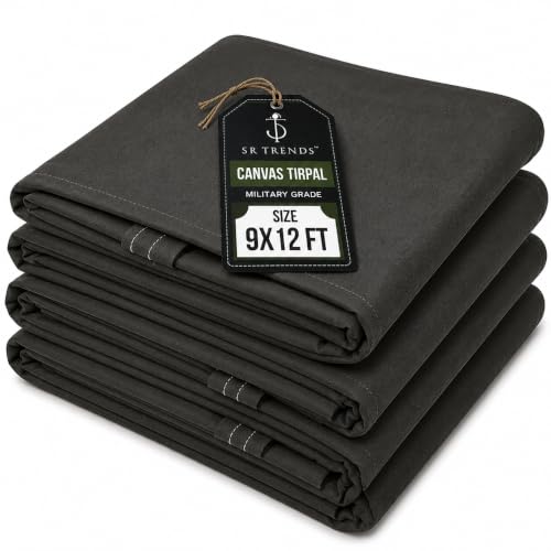 Image of 1200 GSM Extreme Power Canvas Tirpal - Industrial-Grade Waterproof Resistance Canvas Tarpaulin | Extra Thick, Tear-Proof & UV Shielded | Built for Heavy Commercial Use (Grey, 9 X 12 FT)