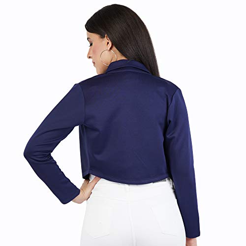 AOL Women's Regular Fit Open Neck Cropped Blazer2