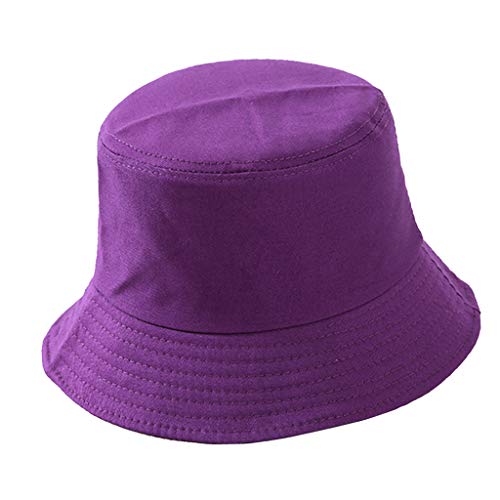 homozy Moda Balde Chapéu Algodão Pesca Chapéu De Sol Ao Ar Livre Protetor Solar Balde Boné - Roxa
