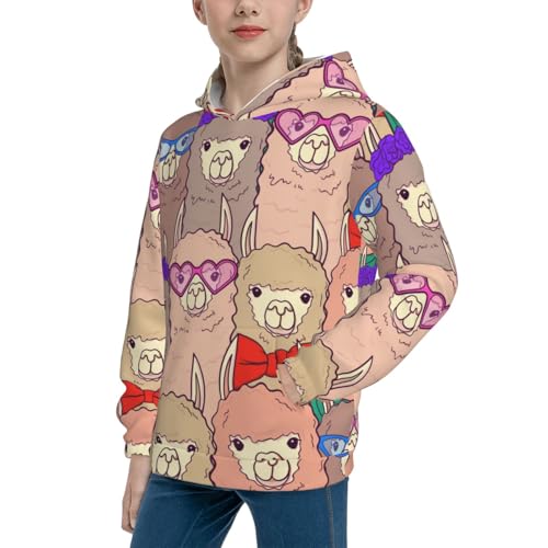Cute Lamas Kid Hoodies Boys Sweatshirts Girls Pullover with Pocket2