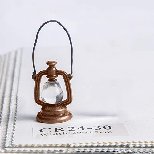 Yisily Miniture Laterne Puppenstuben Öllampe Miniatur Mini Light Metal Vintage Licht Zubehör Simulation Modell Spielzeug… – Bild 4