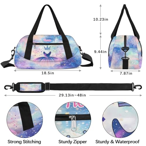 Custom Kids Sports Duffel Bag Pastel Gradient Texture Ballet Skirts Personalized Dance Gym Bag for Boys Girls Lightweight Weekender Travel Duffle Cheer Bag3