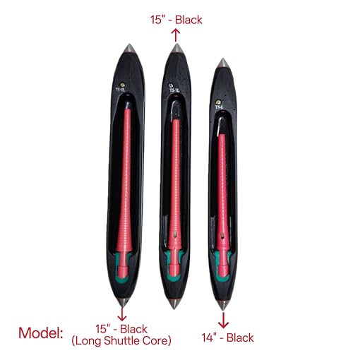 Weaving Machine Shuttle, Boat Shaped Nylon Shuttle,Composite Boat Shuttle for Hand Weaving Machines,Durable and Lightweight Weaving Loom Accessory (15\" - Black(Long Shuttle Core)) - Thumbnail 5