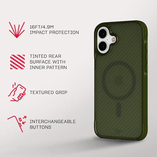 Image of Tech21 EvoArmor for iPhone 16 Plus - Compatible with MagSafe - Impact Protection Case 21x Military Standard Tested in Green
