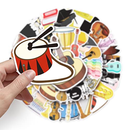 Musical Instrument Stickers for Laptop(50 PCS),Gift for Children Teens Adults Girl Boys,Waterproof Stickers for Water Bottle,Musical Instrument Vinyl Stickers for Scrapbook,Skateboard,Bike,Phone,Dairy - Image 4