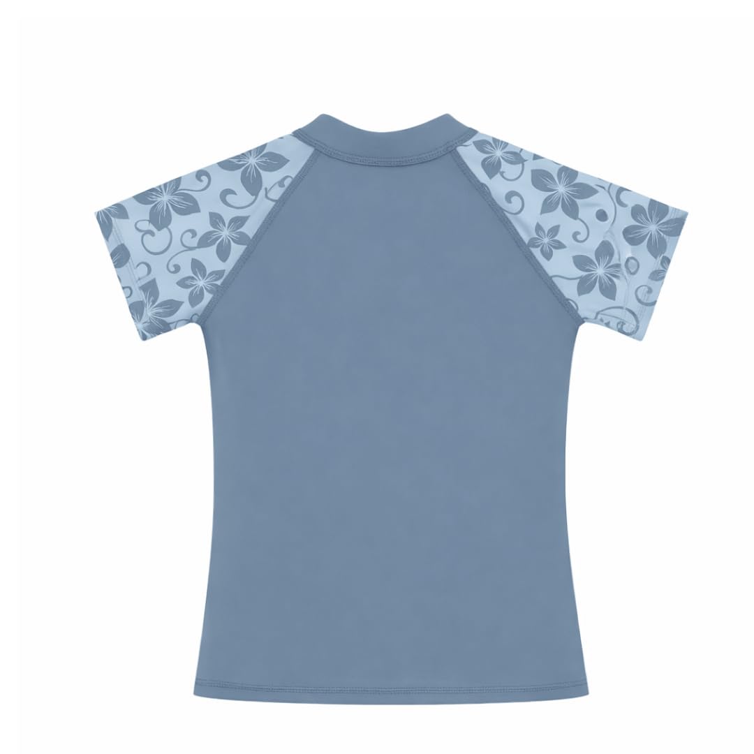 Rashguard anti-UV UPF 50+ Denim délavé pour fille