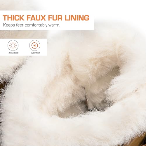 DREAM PAIRS Women's Snow Winter Boots Mid Calf Waterproof Warm Faux Fur Lined Lace Up Anti-slip Outdoor Duck Boots3