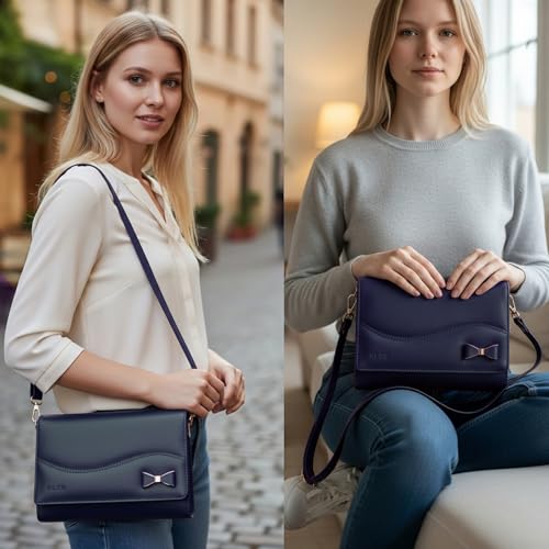 Image of ALSU Women's Sling Bag | Cross body bag| Side bag| Credit car slots| zipper pockets| detachable straps| adjustable straps| daily use| phone pockets