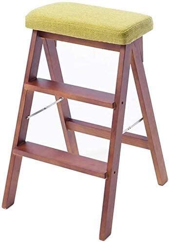 Taburete de tres escalones plegable en madera natural con función de silla multifunción