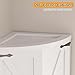 IRONCK Tall Corner Cabinet with 3 Wine Racks, Farmhouse Storage Cabinet with 4 Doors and Adjustable Shelves, Barn Door Design, Corner Bar Cabinet for Living Room, Kitchen, Laundry Room White