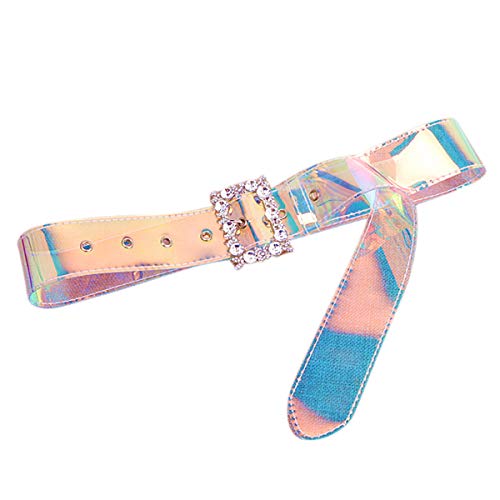 Ankomina Fashion Wide Clear Belt Transparent Crystal Rhinestone Buckle Waist Belt For Women Girls Jeans Shorts Pants #TOP25