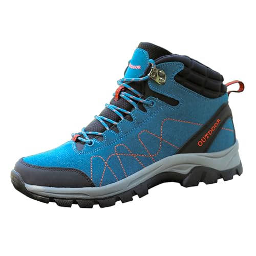 Men's Casual Hiking Boots Outdoor Waterproof Non-Slip Work Boots High Top Trekking Hiking Shoes