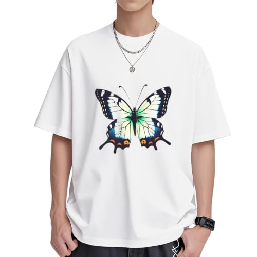 T-shirt unisexe en coton 230g à manches courtes avec un motif papillon Green Wing