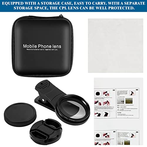 UKCOCO Filtro CPL de lente de celular de 37 mm - lente universal para câmera de telefone clipe de le