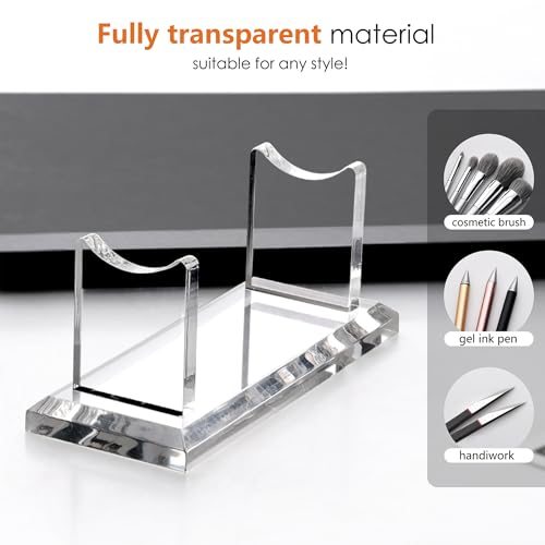 SANRUI Acrylic Pen Holder Display Stand, Shop Fountain Pencil Makeup Brush Rack, Ballpoint Pen Showholder, Paintbrush Drying Rack Organizer Desk for Home School Office Or Store Use - Image 4