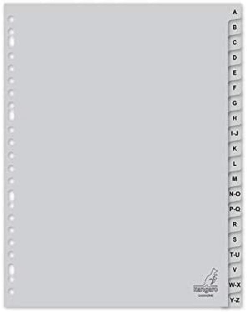 Kangaro G420AZMB tab Index - tab Indexes (Grey, Polypropylene, Alphabetic, A4)