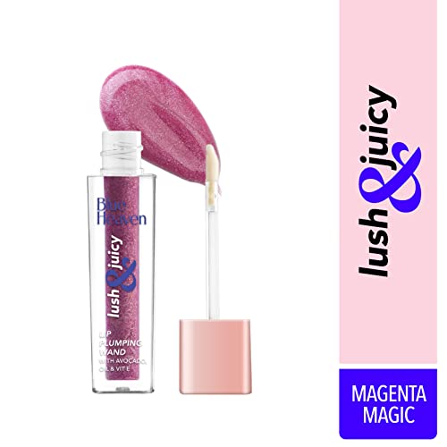 Image of Blue Heaven Lush & Juicy Tinted Lip Gloss | Enriched with Jojoba Oil (Rich in Vitamin E) & Shea Butter | Hydrating Formula | High Glossy Shine | Lightweight & Non-Sticky, Majenta Magic, 4.5 ml