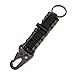 EKLOEN 2 Pack Paracord Carabiner Survival Keychain Lanyard with Firestarter (Black+Military Green)