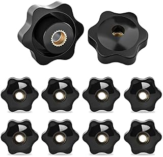 FYting M8 Star Knobs,10 PCS Female Knob Screws M8 Clamping Screw knob Threaded Female Star Knob Black Plastic Clamp Nut Clamping Screw Knob for Machinery Equipment Industrial Equipment - 38mm