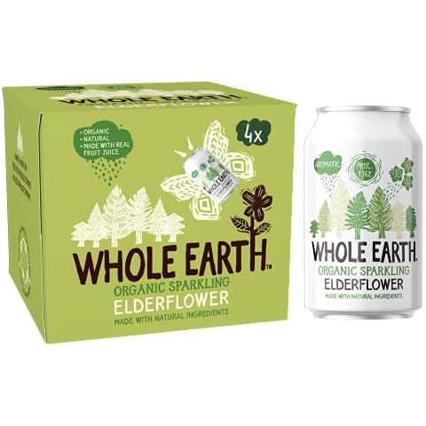 Whole Earth Organic Sparkling Elderflower Drink 330ml, Pack of 4 Cover