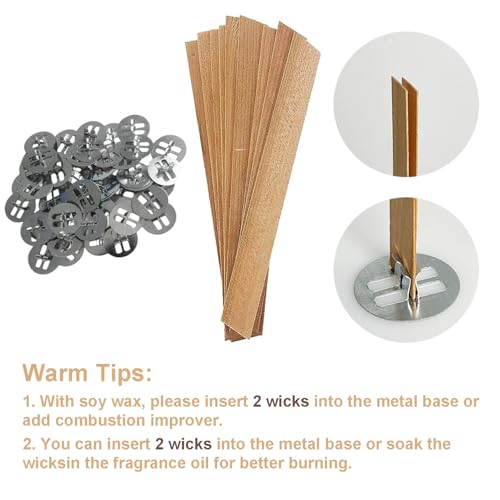 250 pcs pabilos de madera para velas 5.1 x 0.5 pulg miniatura 2