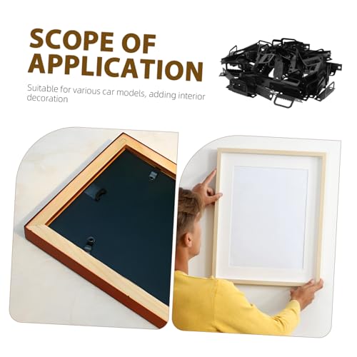 Image of 100pcs Shaped Metal Picture Hangers Easy to Install Photo Frame Hooks for Wall Mounting Paintings Mirrors Decorations Metal Picture Hanging Hardware